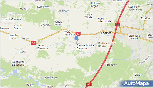 mapa Radziechowice Pierwsze, Radziechowice Pierwsze na mapie Targeo